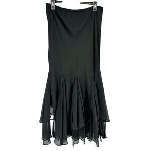 MSK Layered Chiffon Skirt Womens Size 12 Black Flowy Formal Fun Party Dancewear